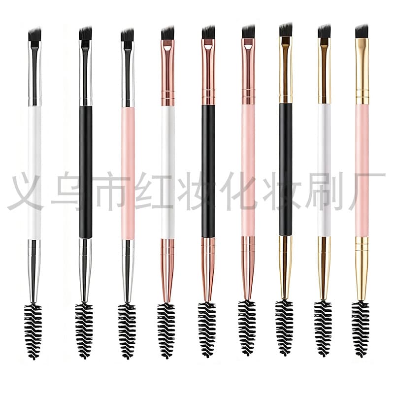 Best-selling Dual-Ended Eyebrow Brush and Eyelash Curler Brush Spiral Eyebrow Comb Eyebrow Powder Brush Dual-Purpose Eye Makeup Tool for Brow Shaping
