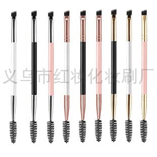 Hot-selling Dual-Ended Eyebrow Brush and Eyelash Curler Brush Spiral Eyebrow Comb Eyebrow Powder Brush Dual-Purpose Eye Makeup Tool Eyebrow Drawing Makeup Brush