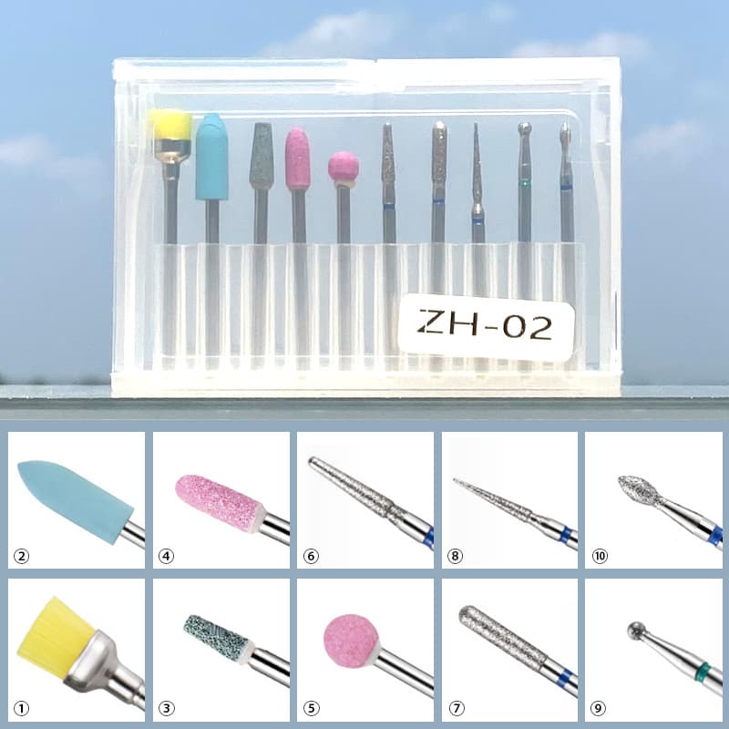 Direct Supply Russian-Style Pre-Processing Nail Drill Bit Set for Manicure and Polishing Electric Nail Drill Tool Kit