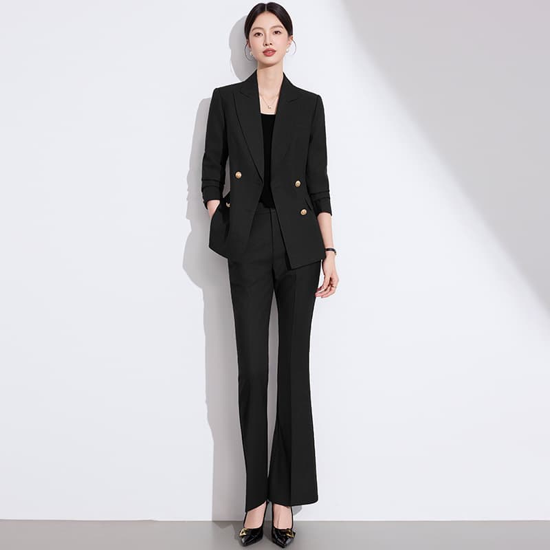 Black Suit Set Women 2025 New Formal Occasion Blazer Long Sleeve Work Uniform Professional Business Suit