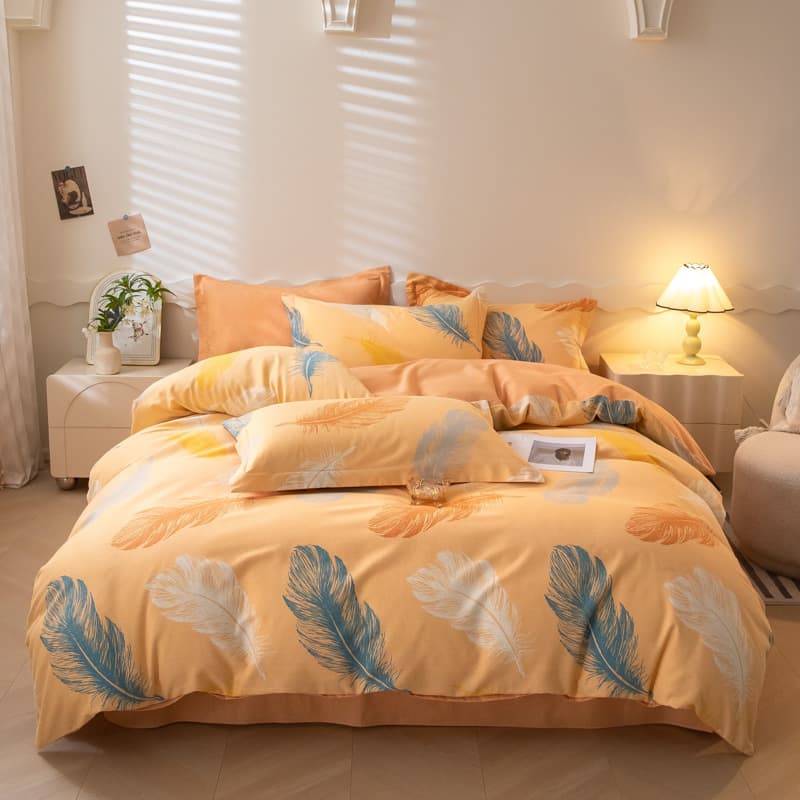 New cotton brushed four-piece set Thickened cotton brushed set 100 cotton bedding manufacturers wholesale