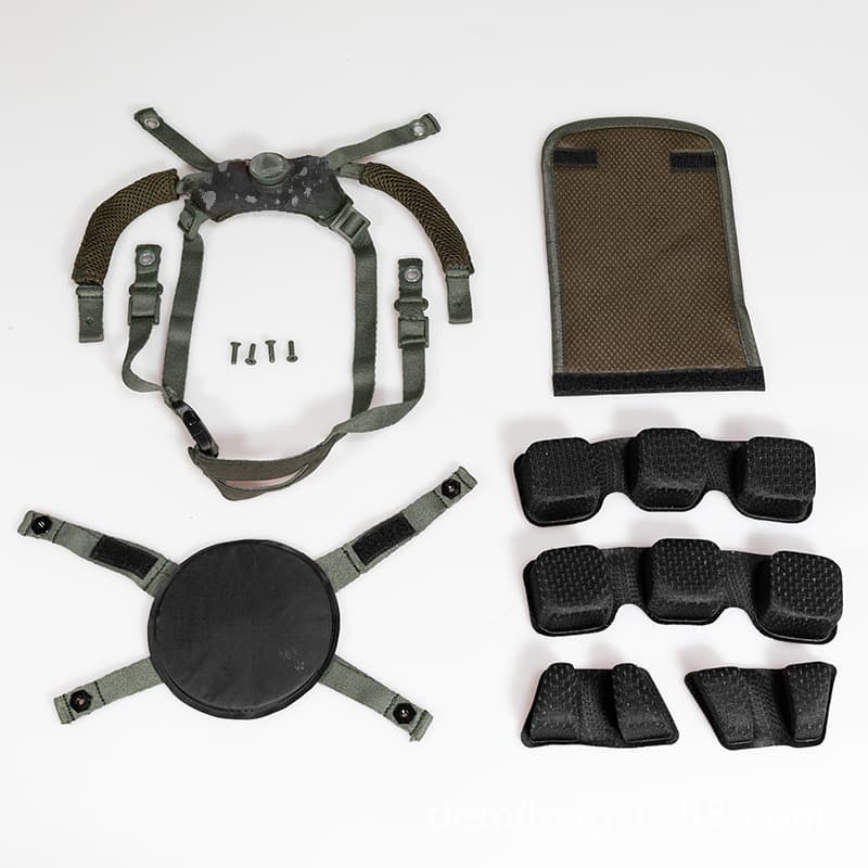19 types of tactical helmet suspension system with lined mesh belt, adjustable modified tactical helmet accessories, mesh pocket protection