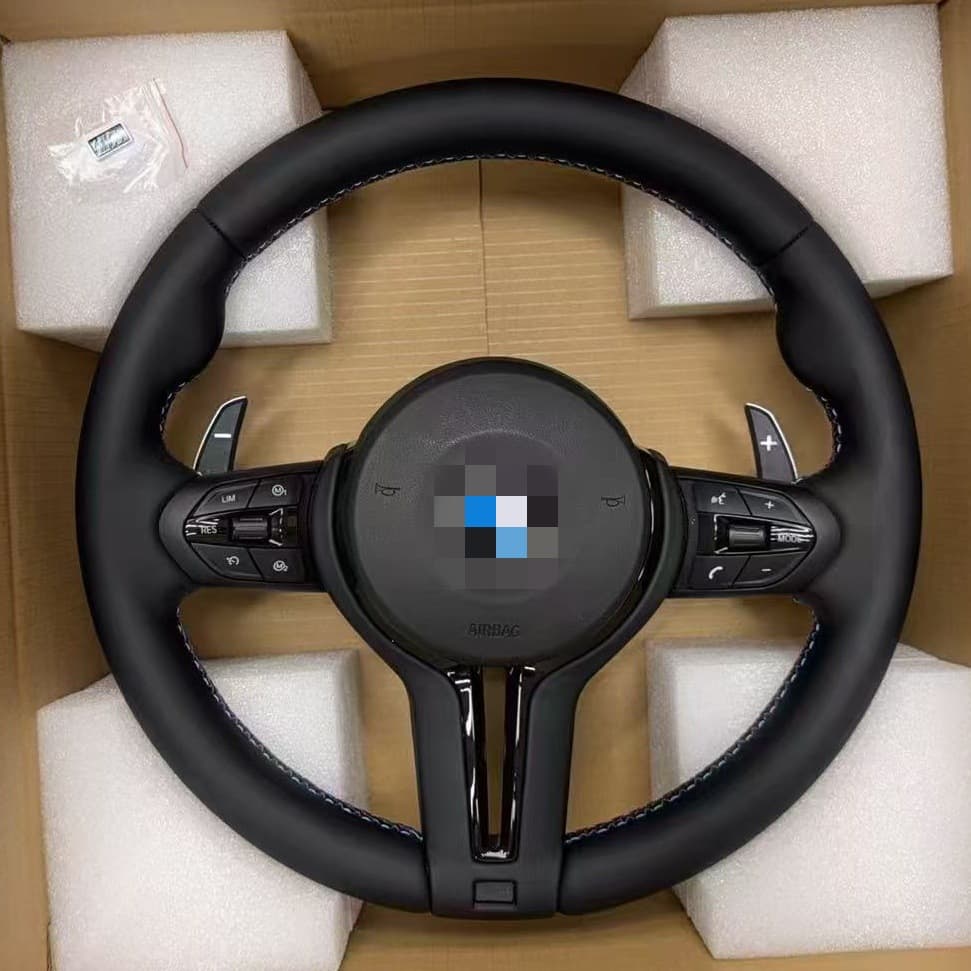 Genuine Leather Steering Wheel Assembly Compatible with BMW 1 2 3 4 5 6 7 Series X3 X5 X6 E70 E90 F10 F30