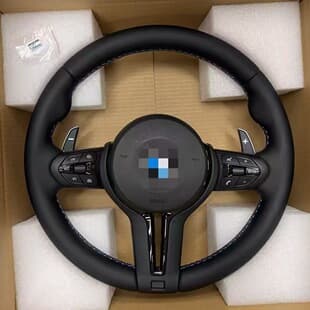 Genuine Leather Steering Wheel Assembly Compatible with BMW 1 2 3 4 5 6 7 Series X3 X5 X6 E70 E90 F10 F30