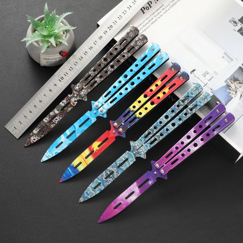 Portable Folding Butterfly Knife Toy Comb Beginner Practice Outdoor Full Steel Unsharpened Training Tool