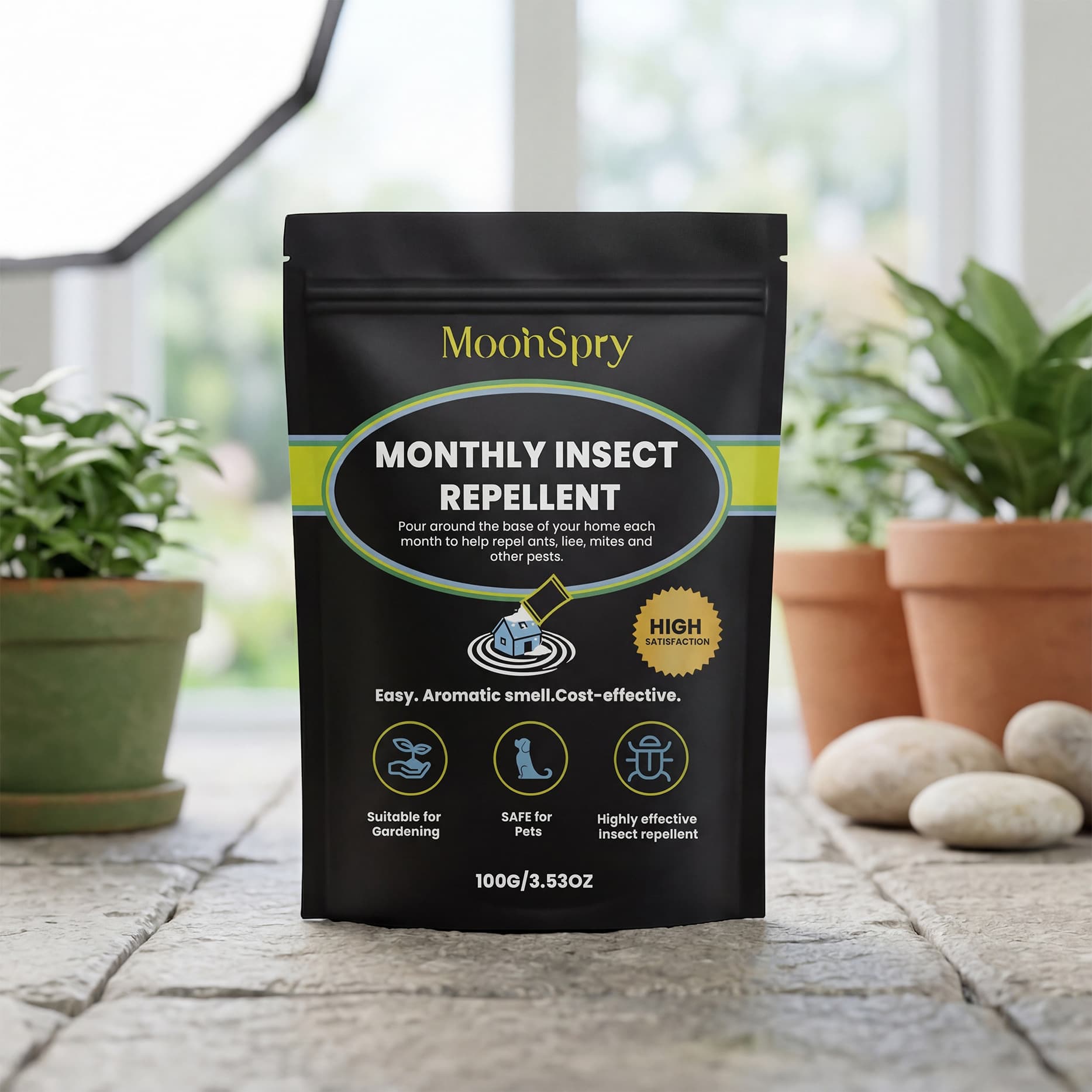 MOONSPRY Insect Repellent Powder, Household Odorless Insect Repellent Powder, Gentle Pest Control for Home, Garden, and Warehouse