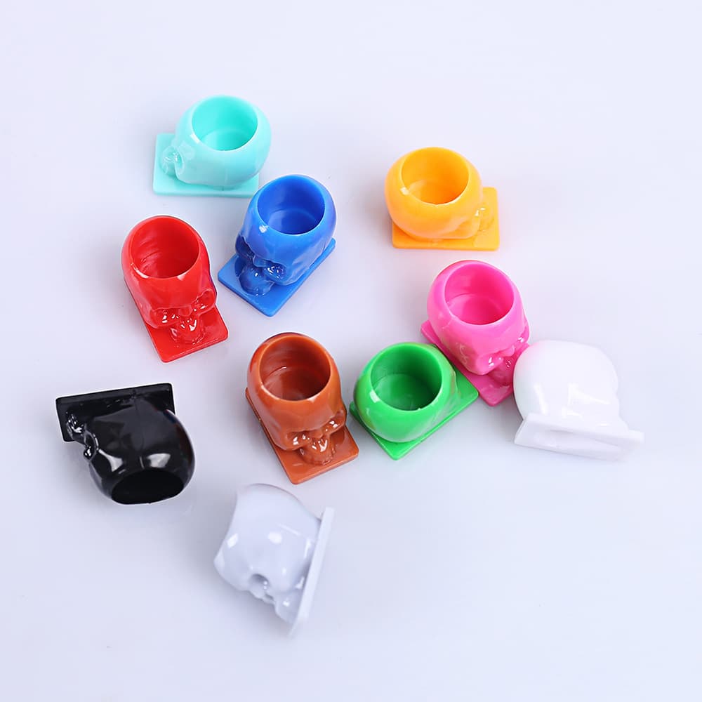 Cross-border Skull Pigment Cup with Base, Transparent Tattoo Pigment Cup, 200 pcs/pack, Tattoo Equipment