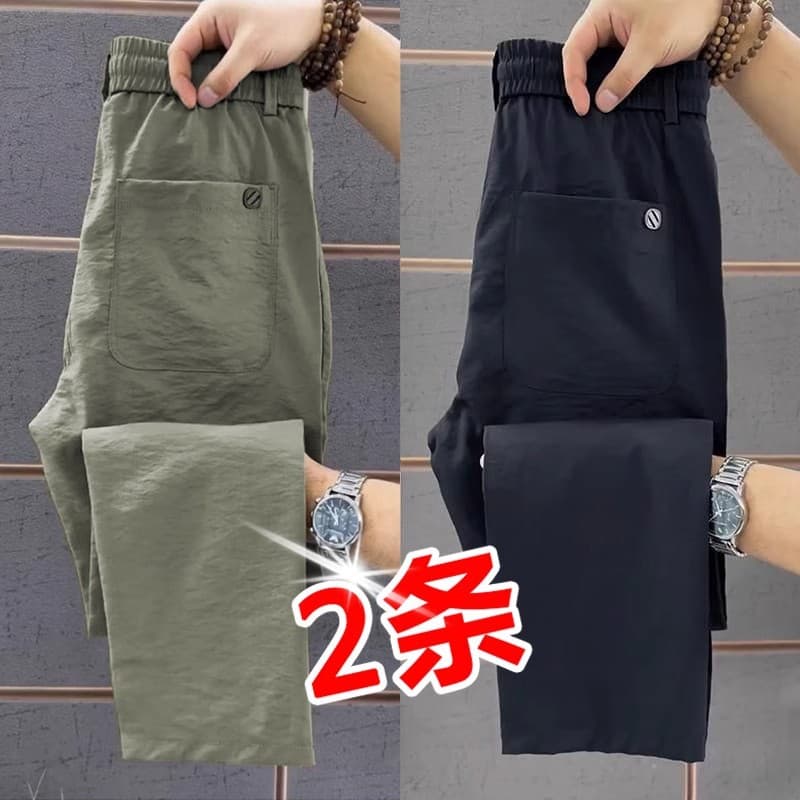 Men's Linen Pants Summer Straight-Leg Thin Cotton Linen Trousers 2026 New Men's Long Pants Casual Sports Men's Pants
