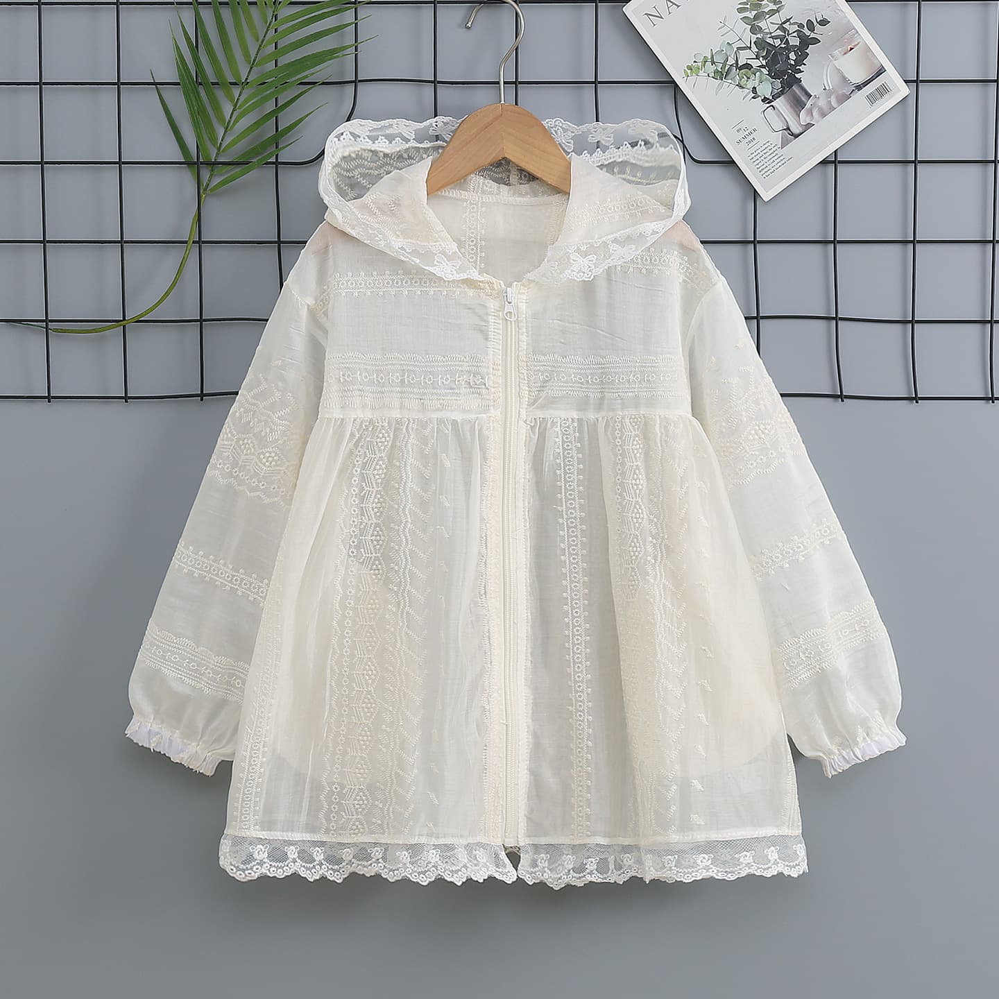 Children's sun protection clothing, lace, light and breathable jacket, middle-aged and older children's summer 2026 new trendy ice silk sun protection clothing