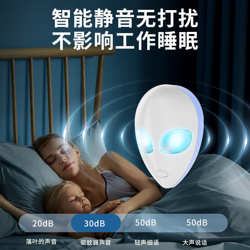 Essential Home Bedroom Guardian: Three-Color Light Mosquito Repellent, Smart Silent Physical Mosquito Killer for Peaceful Mother and Baby Sleep All Night