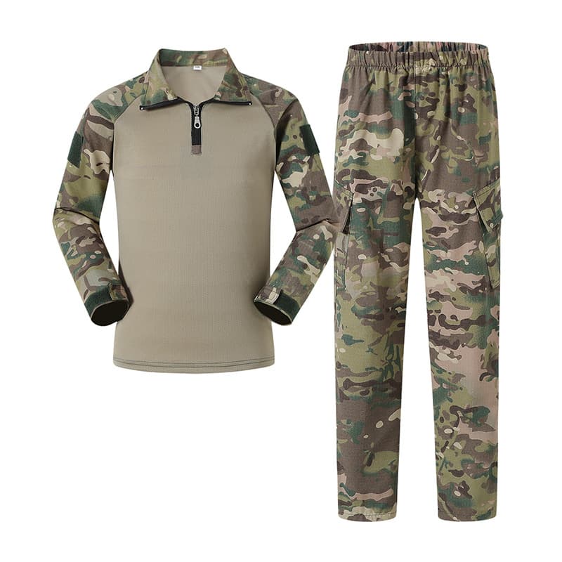 Military Training Camouflage Uniforms for Boys and Girls, Children's Long and Short Sleeve Special Forces Clothing, Woven and Wear-Resistant, Cross-Border Dropshipping and Label Placement