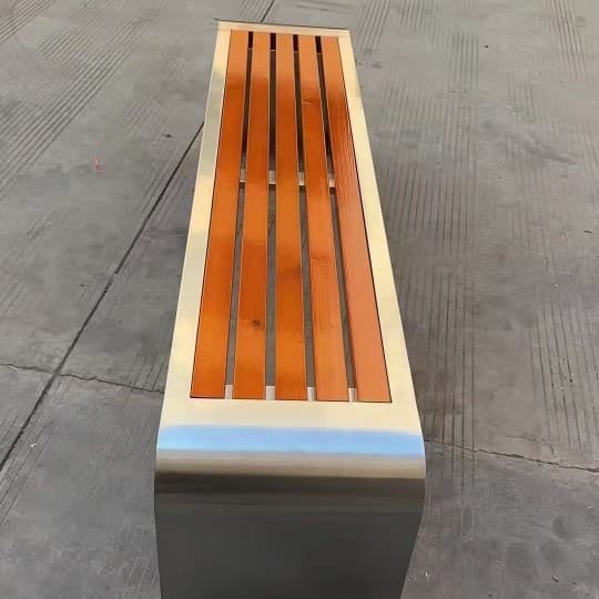 Park Bench Long Chair Courtyard Stainless Steel Leisure Outdoor Square Community Public Seating