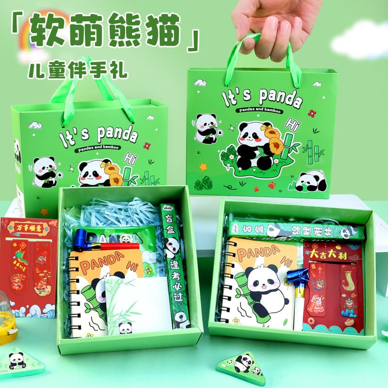 Panda Gift Box Stationery Set Kindergarten Birthday Party Favors Elementary School Student Rewards for Whole Class Children Back to School Gift