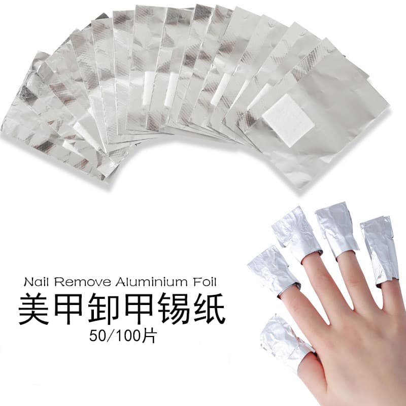 Cross-border Nail Art Tool Nail Removal Aluminum Foil with Cotton Pad 50/100