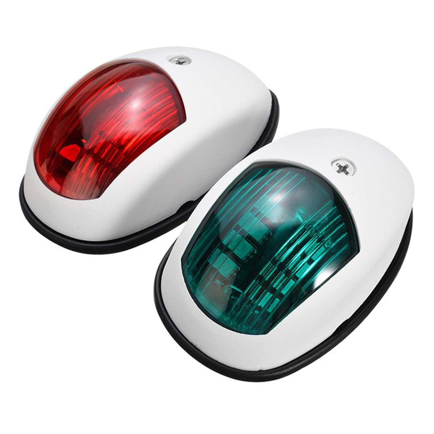 Plastic Rubber White Left and Right Navigation Lights Red Green Pair Warning Lights for Ships Yachts Boats Marine Lighting Accessories