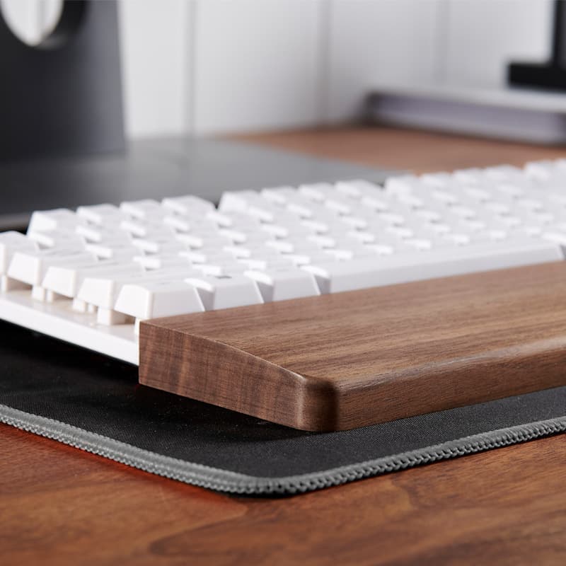 Solid Wood Keyboard Tray Wrist Rest Black Walnut Wooden Wrist Support Wooden Mechanical Keyboard Minimalist