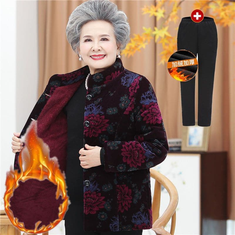 Single/Pack Grandma's Cotton Padded Jacket Winter Clothing for Elderly Women Thick Cotton Quilted Corduroy Coat Age 60