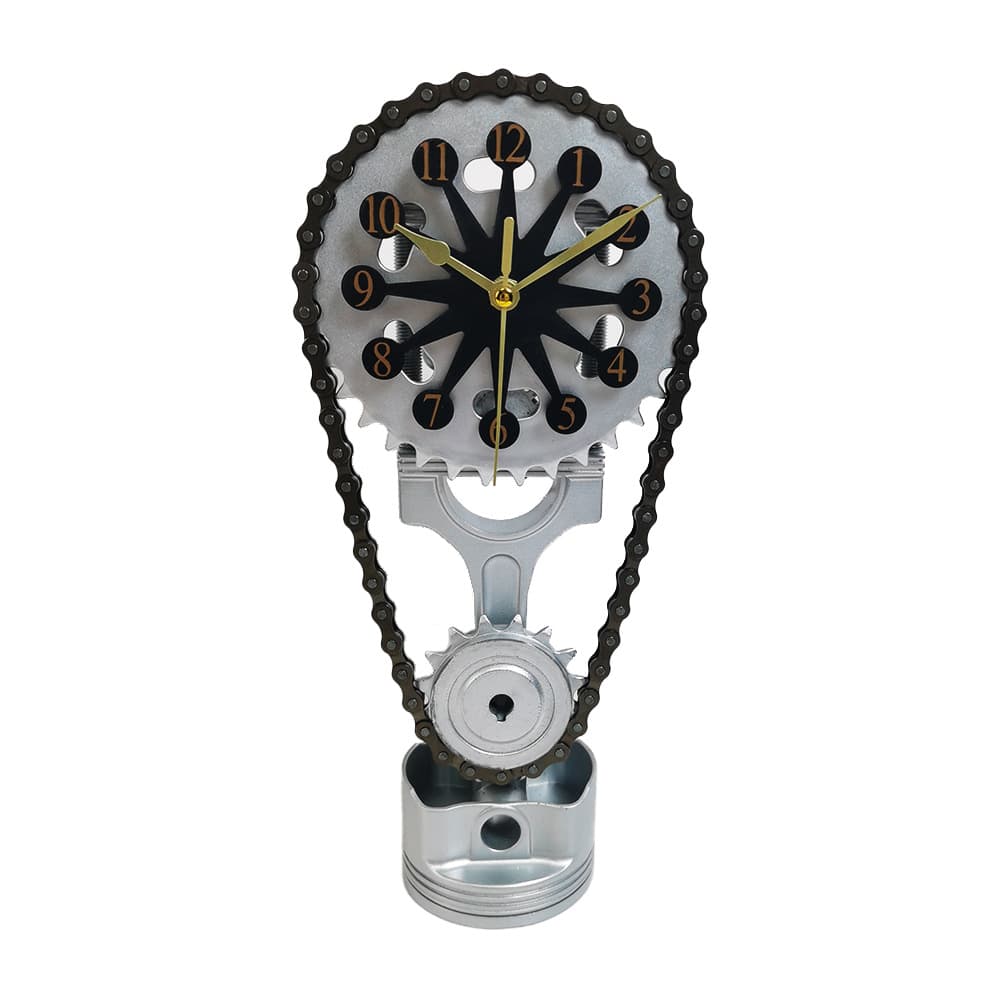 Cross-border New Creative Desktop Gear Clock with Rotating Chain and USB Interface