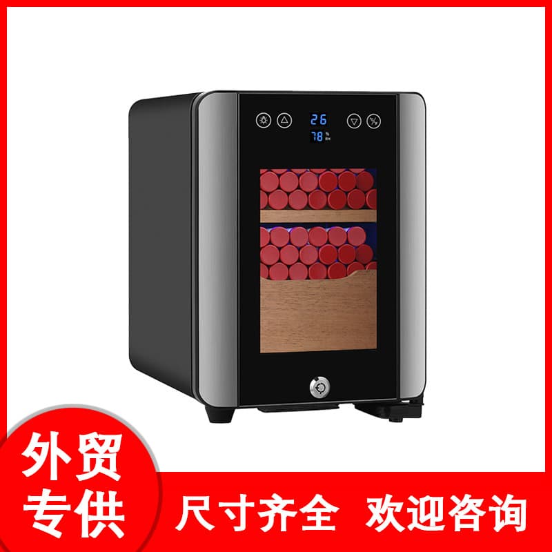 8L/100-cigarette mini humidor with electronic thermostatic heating, specially supplied for export.