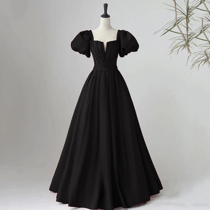 Black Evening Dress 2026 New Summer Banquet Light Luxury French Style Hostess Gown