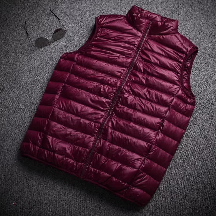 Lightweight Down Vest Men's Plus Size Sleeveless Jacket Ultra-Light Thin Fit for Big Men