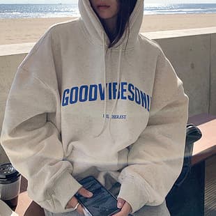 Fleece-Lined Hoodie for Women Fall/Winter New Loose Letter Print Korean Style Fashion Student Long Sleeve Top