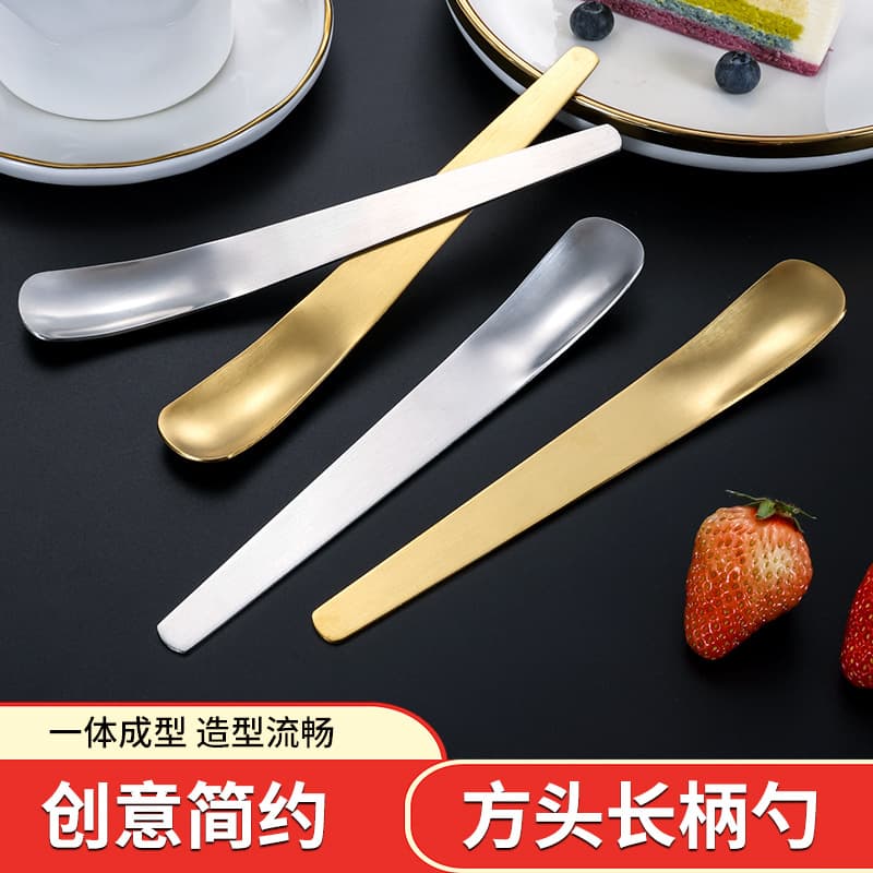 Stainless Steel Spoon Creative Dessert Lotus Root Powder Stirring Spoon Ice Cream Spoon Dumpling Filling Spoon Wholesale