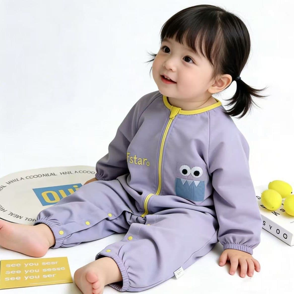 Baby Romper Waterproof Stain-Proof Outer Wear, Loose Crawling Suit for Boys and Girls, Autumn Winter