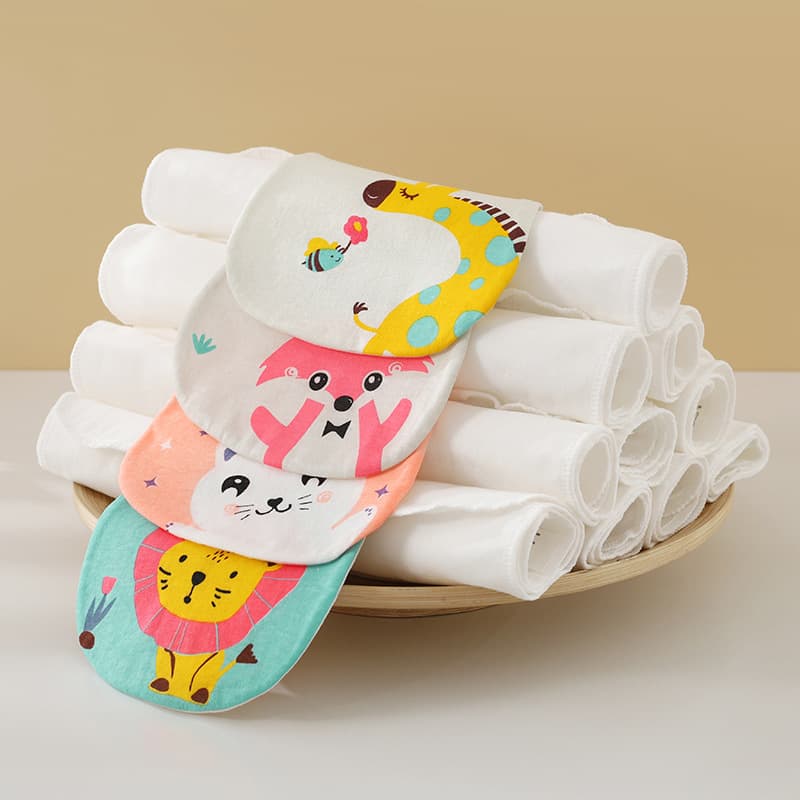 Direct from manufacturer: infant pure cotton sweat-absorbing towel, four-layer gauze children's printed sweat barrier towel