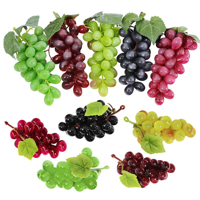 High-Simulation Fruit Realistic Plastic Fake Grape Cluster Photography Prop Home Vine Decoration Amazon Artificial Grape Cluster