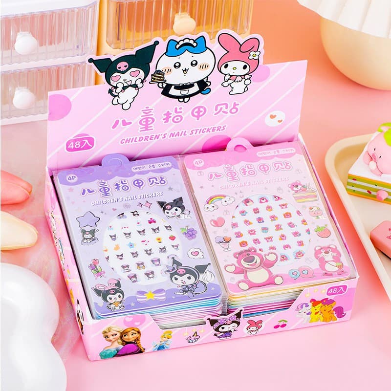 Children's Nail Stickers Cartoon Cute Nail Art Stickers Kindergarten DIY Nail Decoration Stickers Holiday Gifts