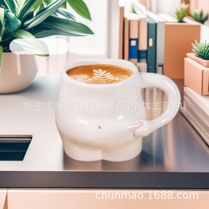 Cross-border Supply Funny Belly Cup Hand-painted Cute Ceramic Milk Coffee Cup Novelty Water Cup Small Design Sense Mug