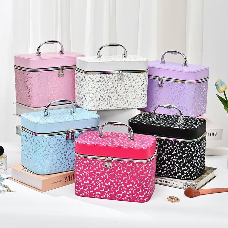 Large capacity makeup bag with mirror, factory direct, one piece minimum order, versatile macaron colors, home storage box