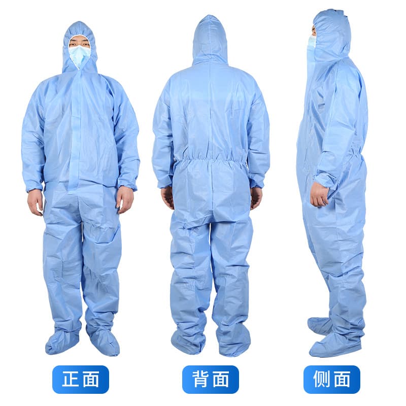 Disposable Protective Coverall Non-Woven Full-Body Hooded Dustproof Waterproof Isolation Suit Workwear for Pig Farms and Breeding Facilities