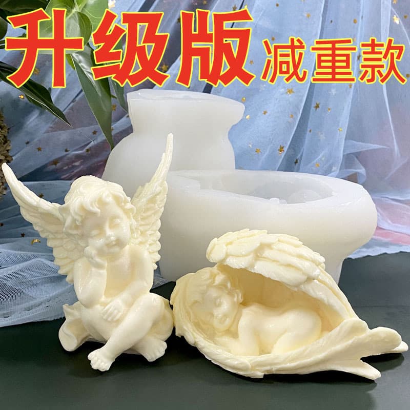 Upgraded 3D Cute Angel Aromatherapy Handmade Silicone Mold for Candle, Plaster, Chocolate, Cake Decoration