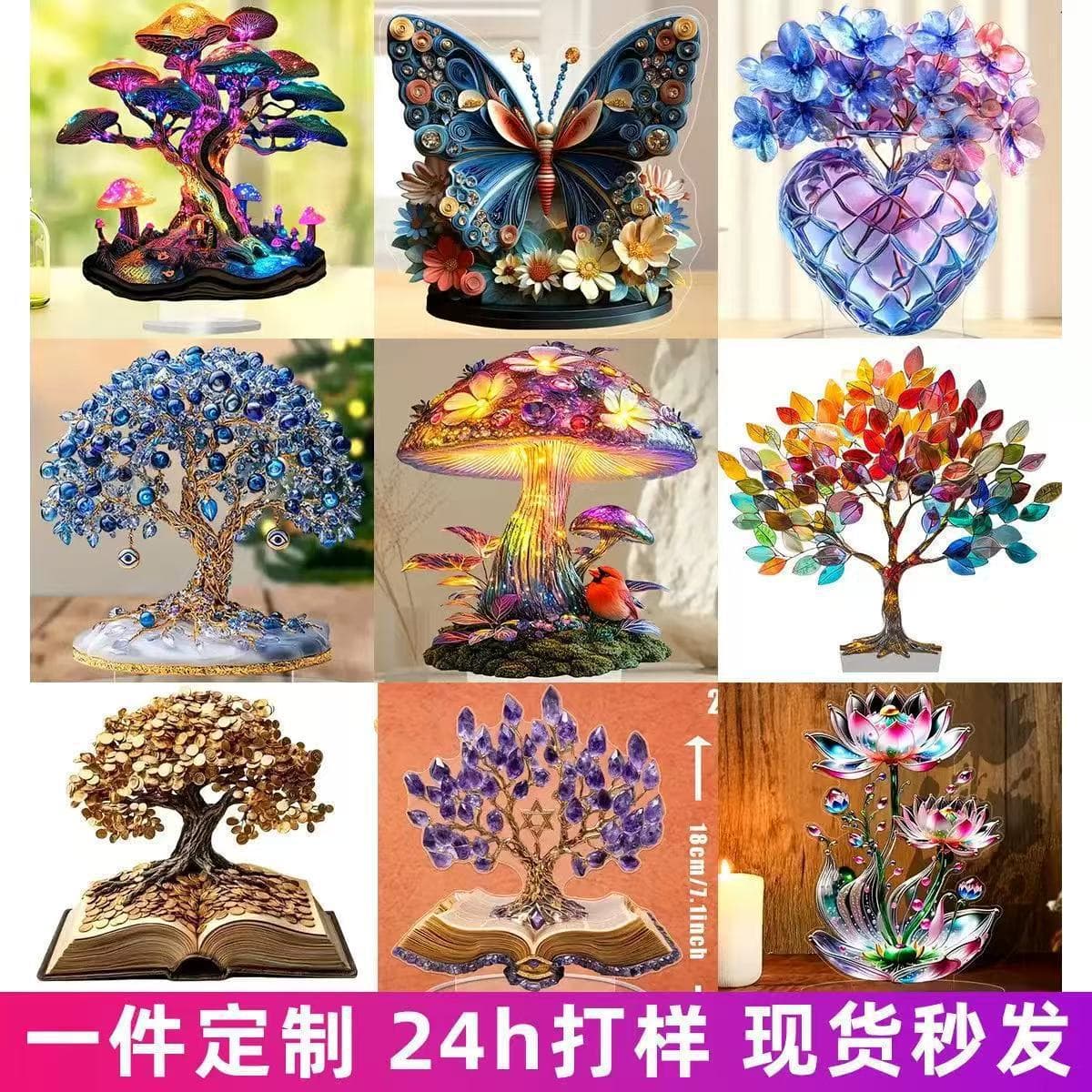 Cross-border acrylic standee ornament in stock, craft decoration for Mother's Day, Father's Day, Halloween, and Christmas gifts