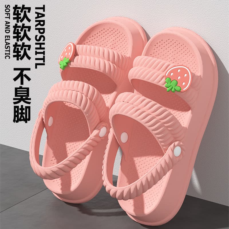 Women's Summer Non-Slip Soft Sole Fashion Thick Sole Half Slippers, Versatile Two-Way Wear Casual Beach Sandals