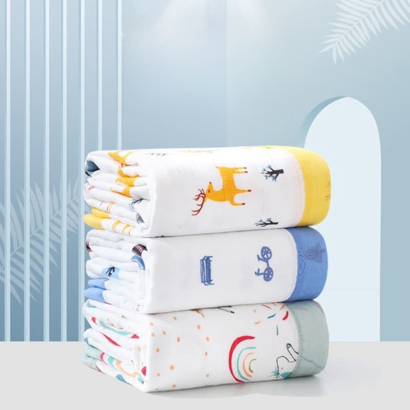 Baby Bath Towel Bamboo Cotton Gauze Ultra-Soft Absorbent Newborn Baby Swaddle Wrap Infant Supplies Factory Wholesale