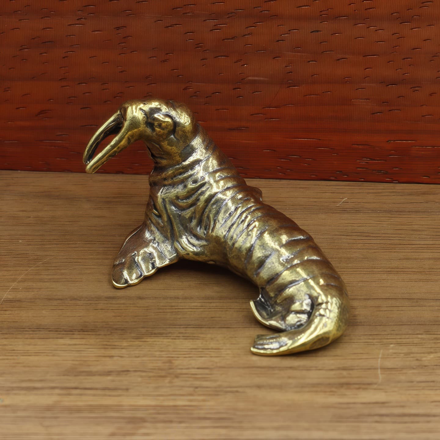 Cross-border Hot-Selling Brass Retro Marine Life Walrus Ornament Living Room Desktop Creative Animal Brass Craft Decoration