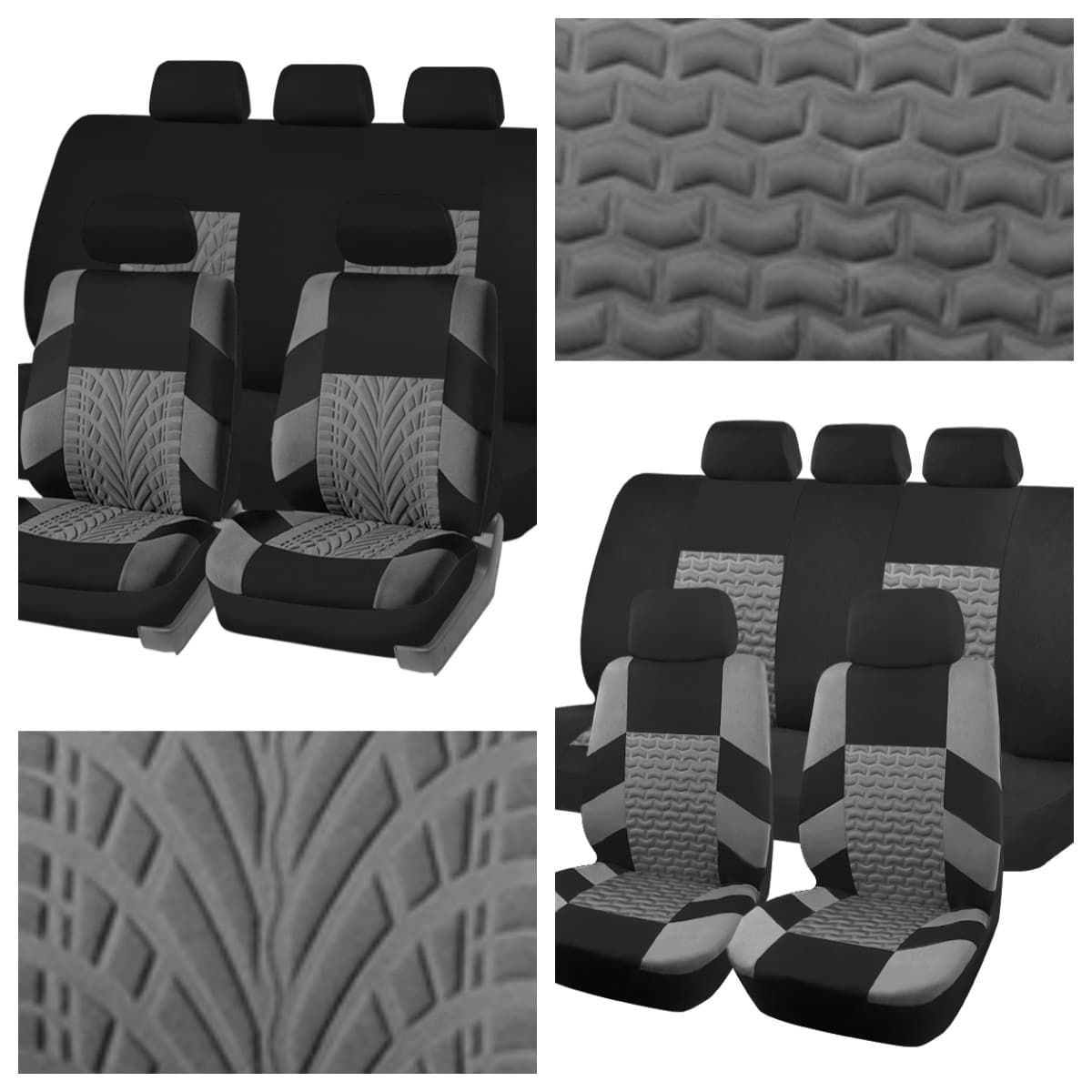 Universal Comfortable Car Seat Covers Tire Pattern Design Auto Accessories Suitable for Various Vehicles Non-Slip Material