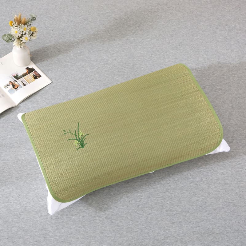 Summer Cool Straw Mat Pillow Cover for Adults, Students, and Children, Rush Straw Pillow Pad Wholesale