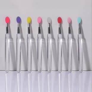 Premium Portable Silicone Lip Brush with Cap Dust-Proof Applicator Lip Brush Lipstick Brush Glitter Eyeshadow Brush Portable Multi-Function