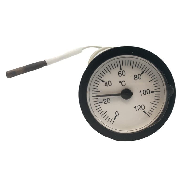 Pressure-Type Industrial ABS Plastic Case Thermometer Copper Tube Pointer-Type Boiler Pipe Water Temperature Gauge (52mm)