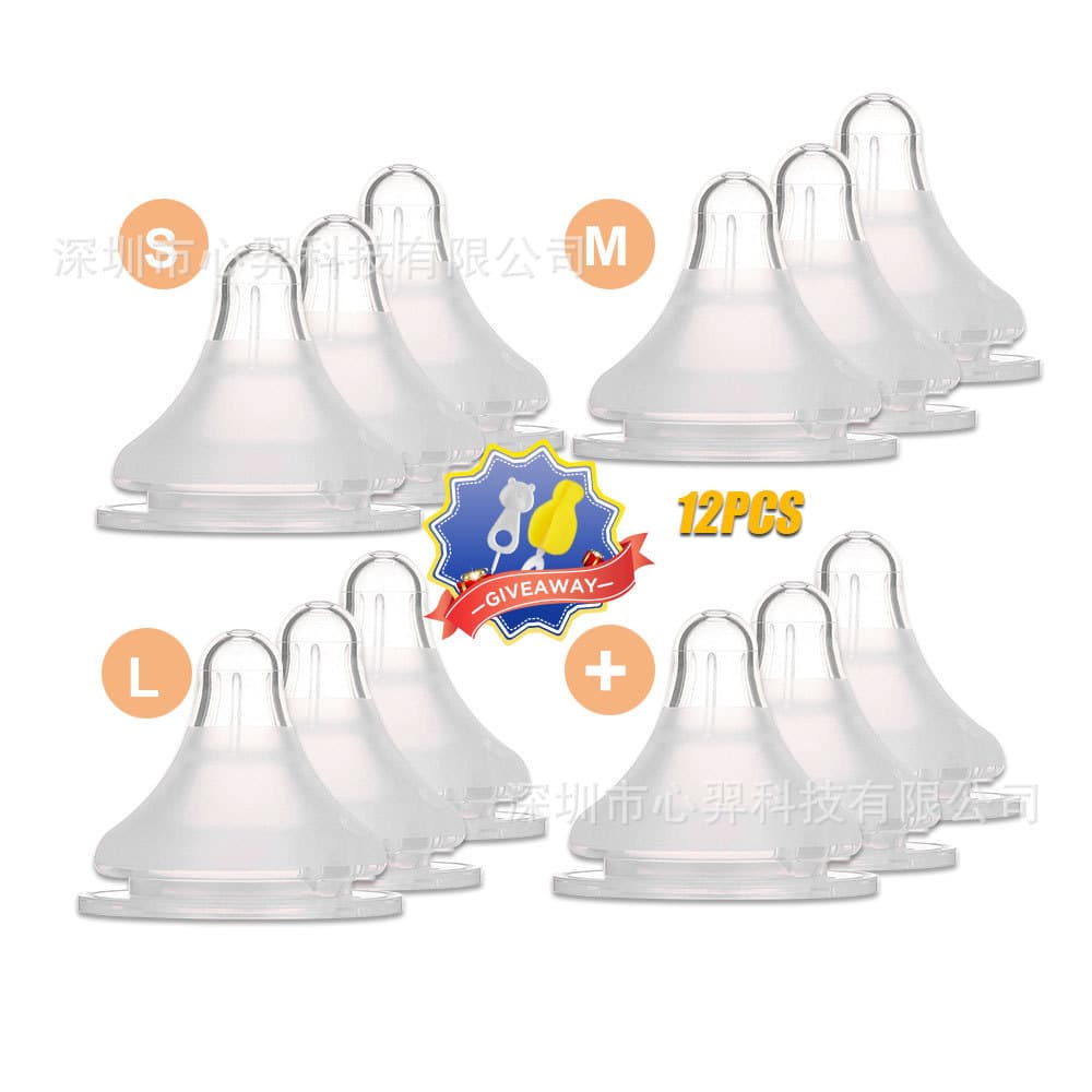 Baby Pacifier Silicone Newborn Pacifier Wholesale SML Large Flow Wide Neck Pacifier Compatible with Beiqing Bottles
