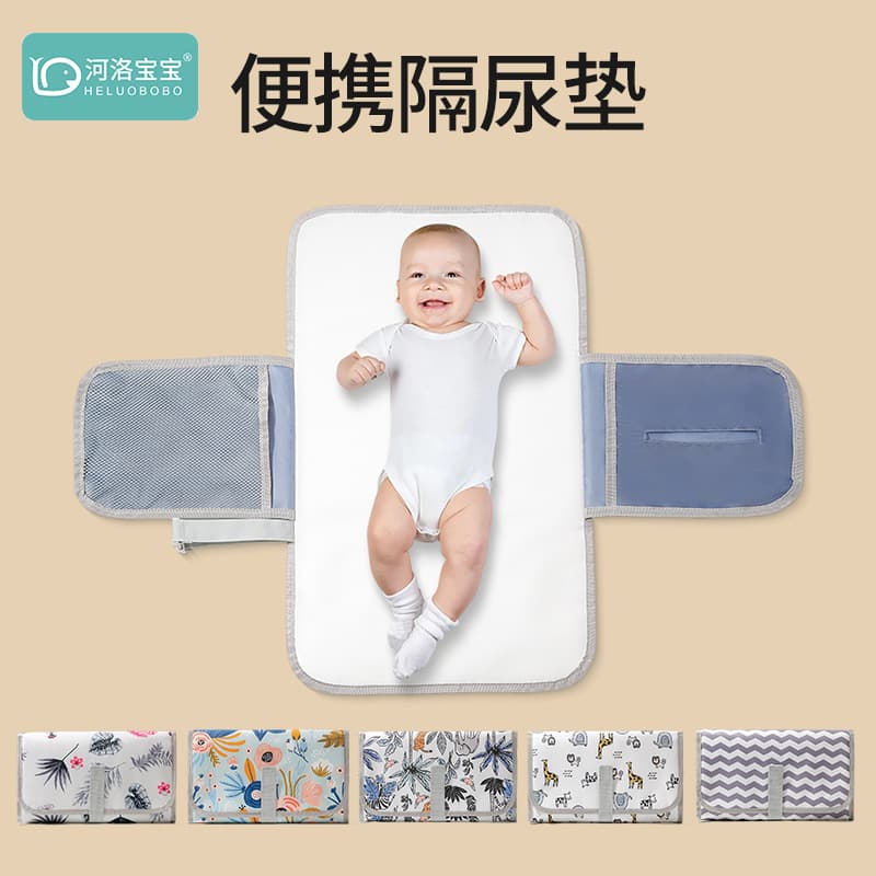 Baby portable changing pad bag, multi-functional baby changing bag, stroller bag, Oxford cloth waterproof when going out