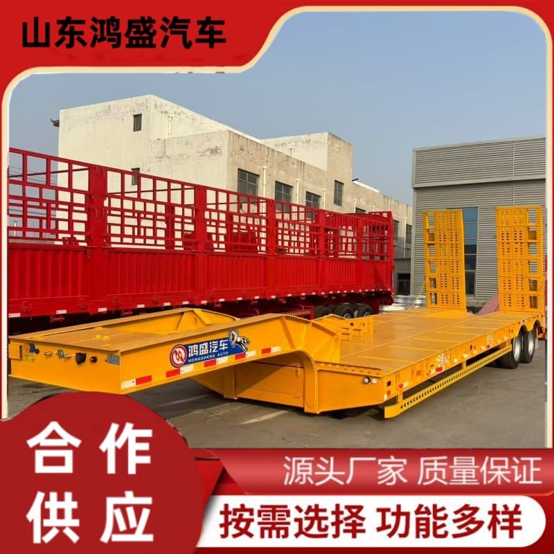 Goose head internal space design low-bed semi-trailer, two-axle excavator transport semi-trailer, oversized transport vehicle price