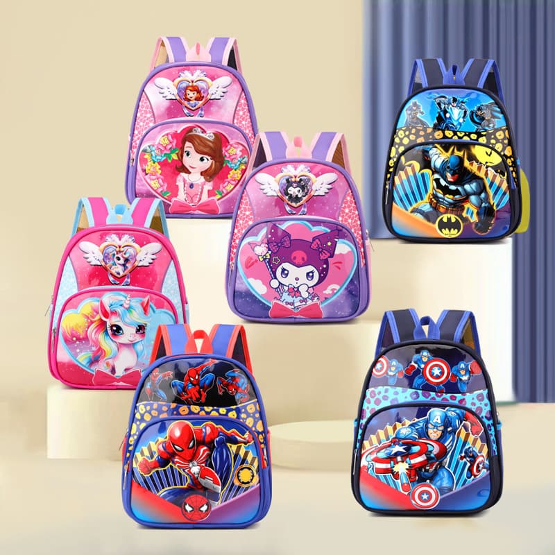 Wow Boys and Girls Spider-Man Backpack Cartoon Anime Double Shoulder Small Backpack for 3-6 Years Old Kindergarten Kids
