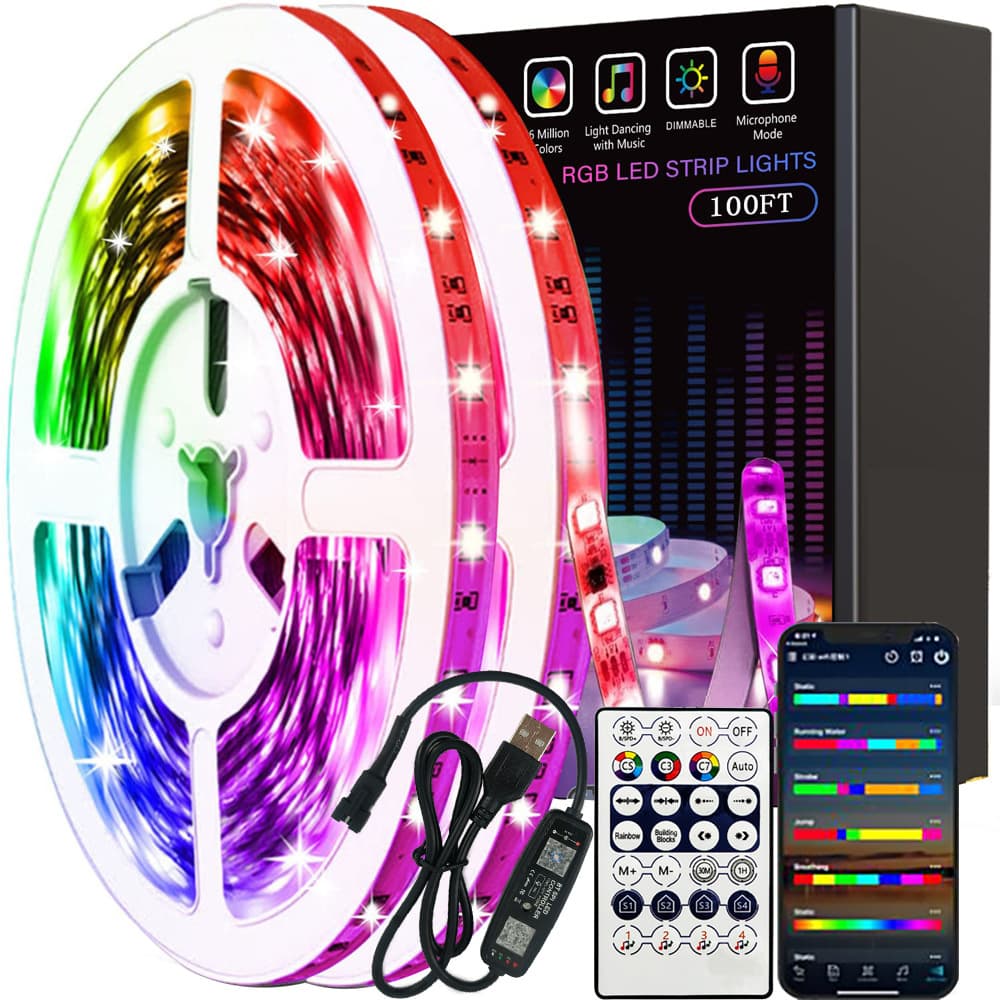 RGB LED Strip Lights WS2812B Running Horse Breathing Water Desktop Atmosphere 5V Rainbow USB Light Bar Decoration Lighting