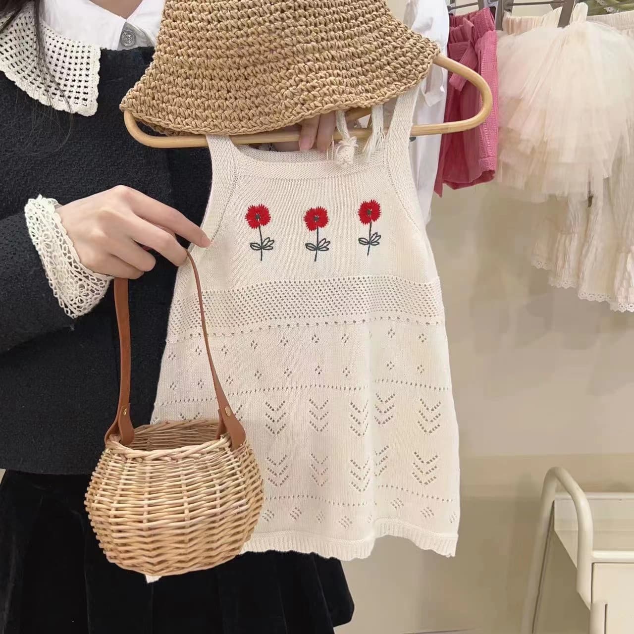 Children's vest dress 2026 summer new Korean style trendy dress girl's knitted skirt girl's vest dress