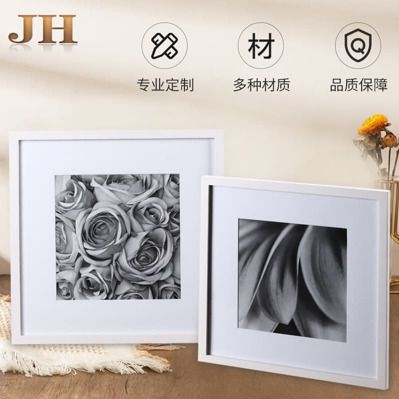 Nine-Compartment Photo Frame for Living Room Photo Wall, Pine Wood Frame, Creative DIY Wall-Mounted Picture Frame, Nine-Frame Set, Customizable